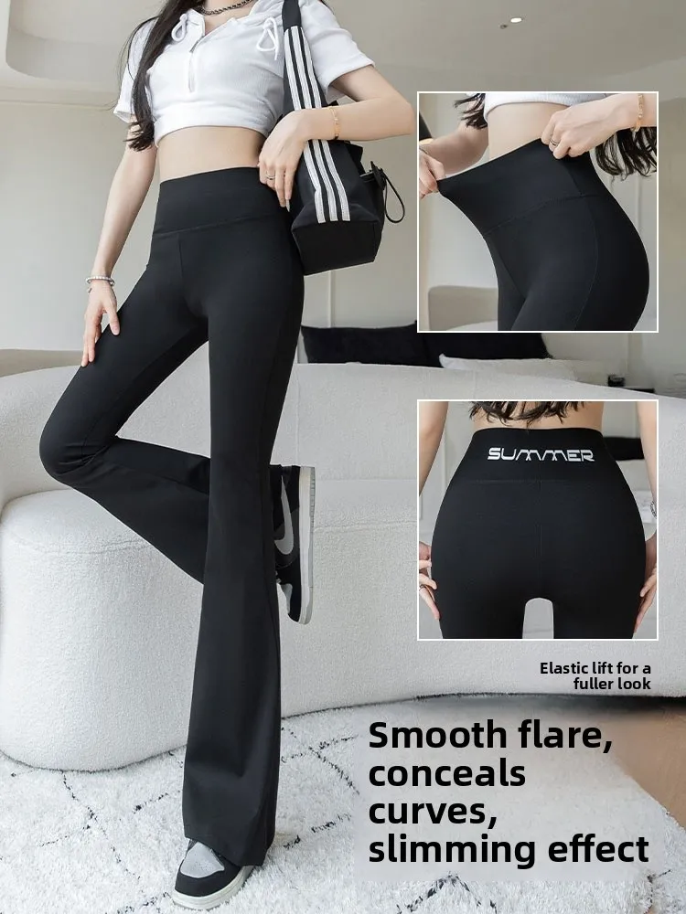 

High Waist High Elastici arkskin Yoga Pants Tummy Control Butt Lifting Micro Flared Leggings plus Size for plus Girls