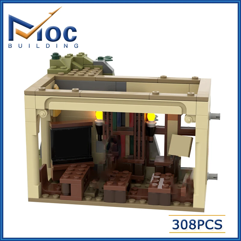 MOC Classic Movie Series Scene Model History of Magic Class DIY Assemble Bricks Creative Ideas Toys Collection Display Xmas Gift