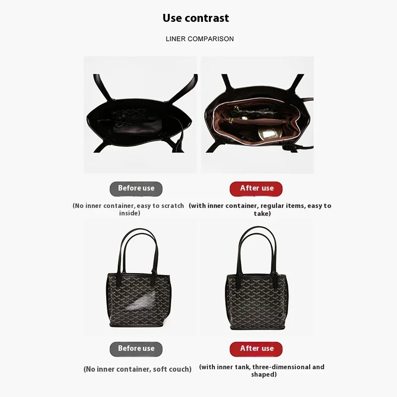 مقسم حقيبة لـ Goyard Saint Lousi حقيبة يد Dupont Paper حقيبة داخلية للسفر حقائب كتف محمولة إدراج دعم المشكل