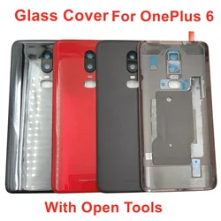 A+++ Glass Back Lid For OnePlus 6 Battery Cover Rear Door Housing Shell Panel Case With Camera Frame Lens Adhesive Sticker