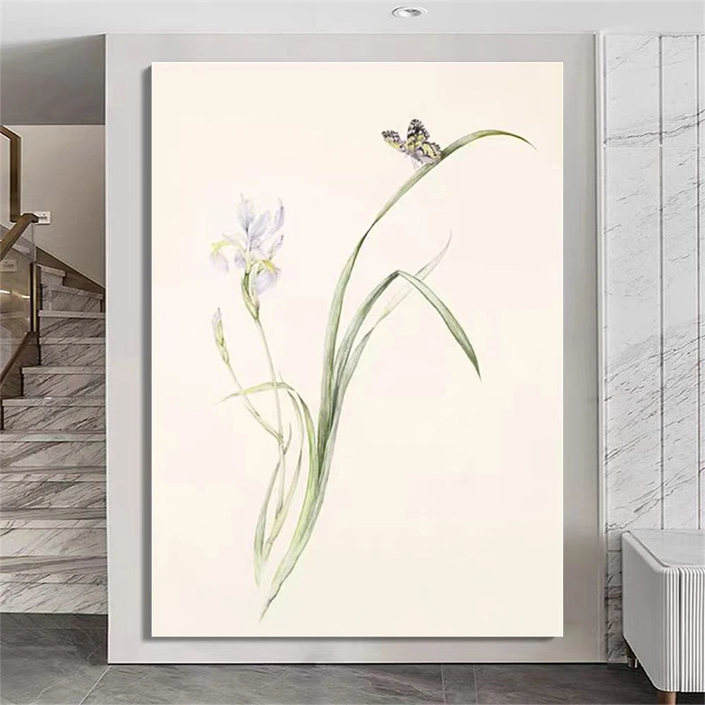 

Hand-Painted Purple Flower Painting Oil Painting Handmade Knife Flower Canvas Painting Modern Artist Home Decor Wall Art Picture
