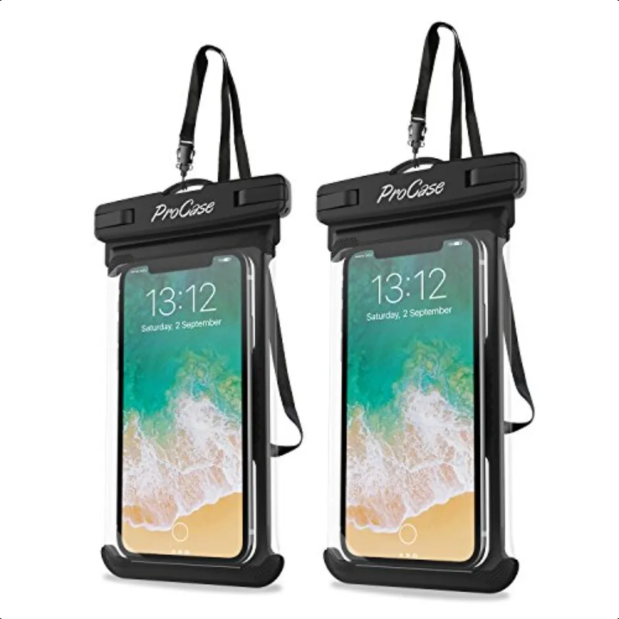 

ProCase 2 Pack Waterproof Phone Pouch Underwater Phone Case Up to 7 Dry Bag for iPhone 16 15 14 13 Pro Plus Max Galaxy S24 S23