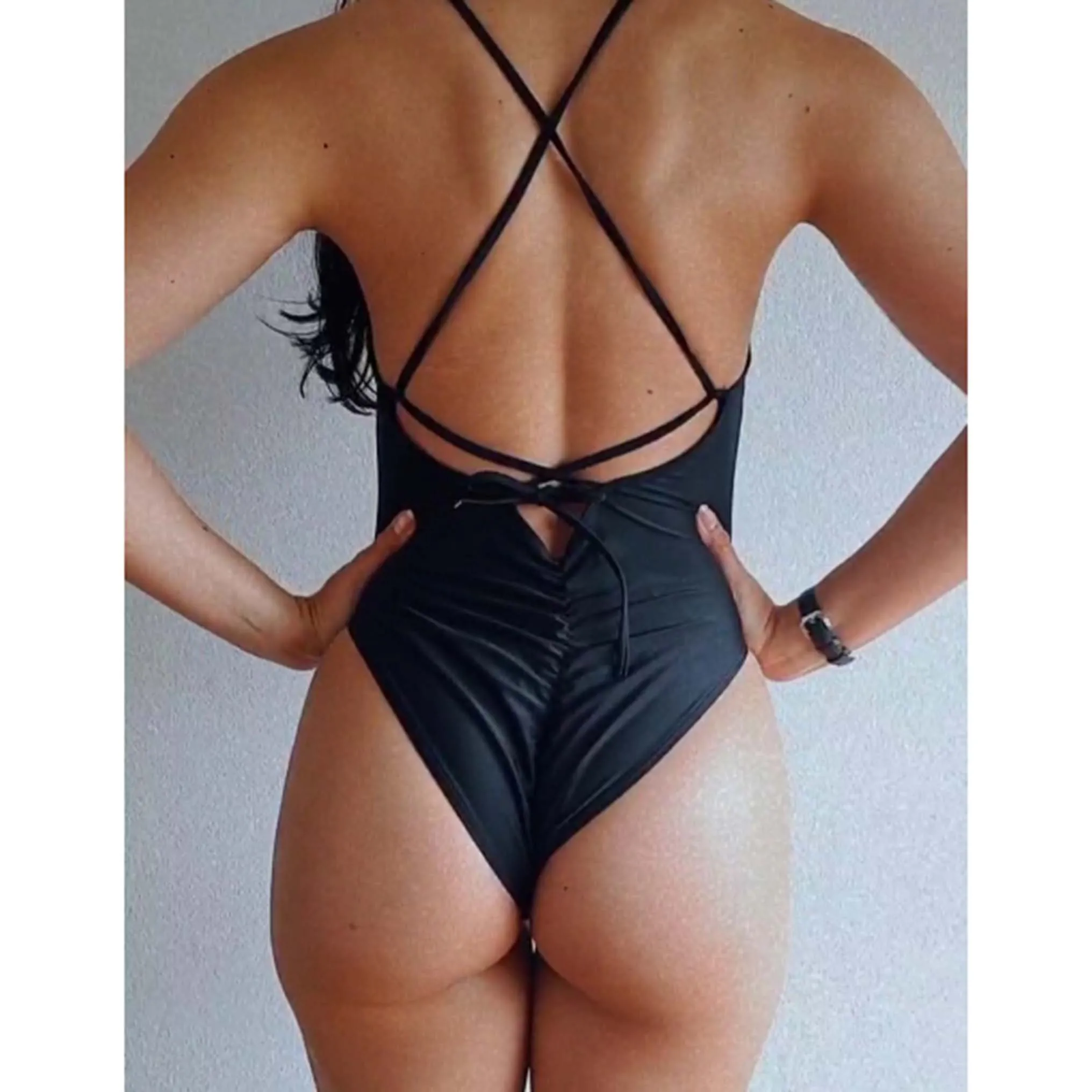 S-3XL Sexy Padded Swimwear Women Birthday Queen One Piece Swimsuit Summer Bathing Suit Girls Beachwear Party Backless Swim Suit