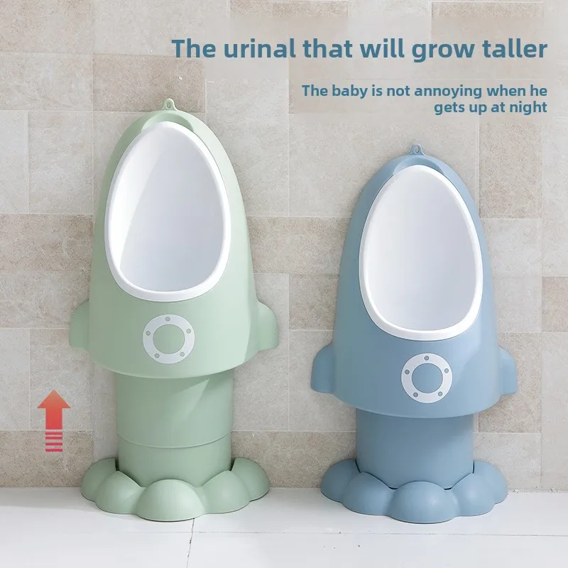 Rocket Cartoon Standing Children's Urinal 3 Height Adjustable Easy To Clean Children's Toilet Training Growing Small Potty