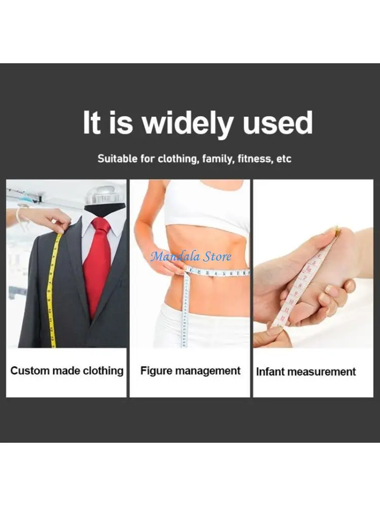 U2JC 60 Inch Metric Inch Retractable Measuring Tape Soft Double Side Candy 1.5M