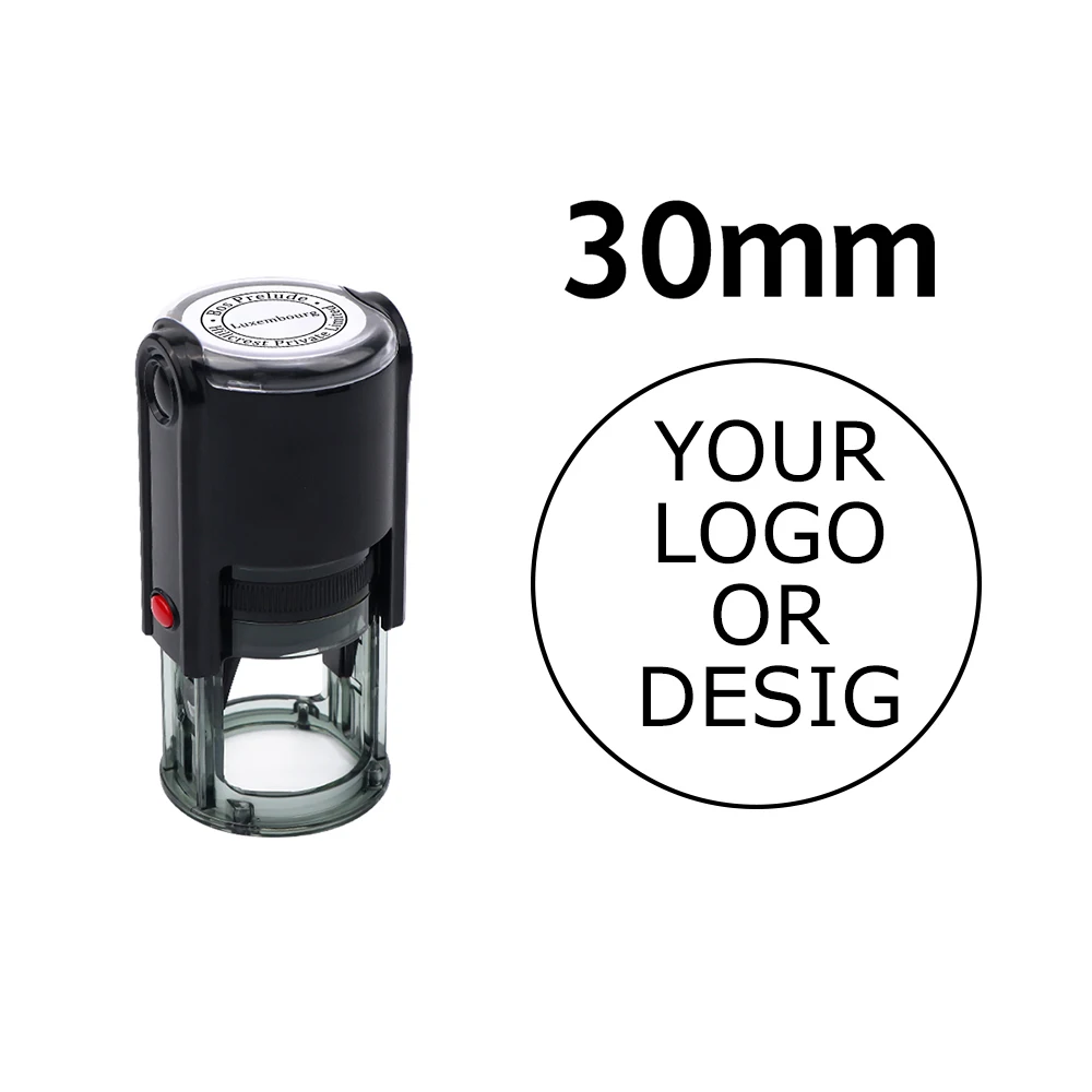 Benutzerdefinierter selbstfärbender Stempel 25/30/40/50 mm rundes Logo-Design P personalisierter Presstyp-Tintenstempel für Hochzeitseinladungsumschläge