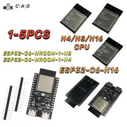 1 - 5 pz ESP32-C6-N4/N8/N16 CPU WiFi + Bluetooth Internet Of Things Dual Type-C scheda di sviluppo Core Board ESP32-C6-WROOM-1-N8