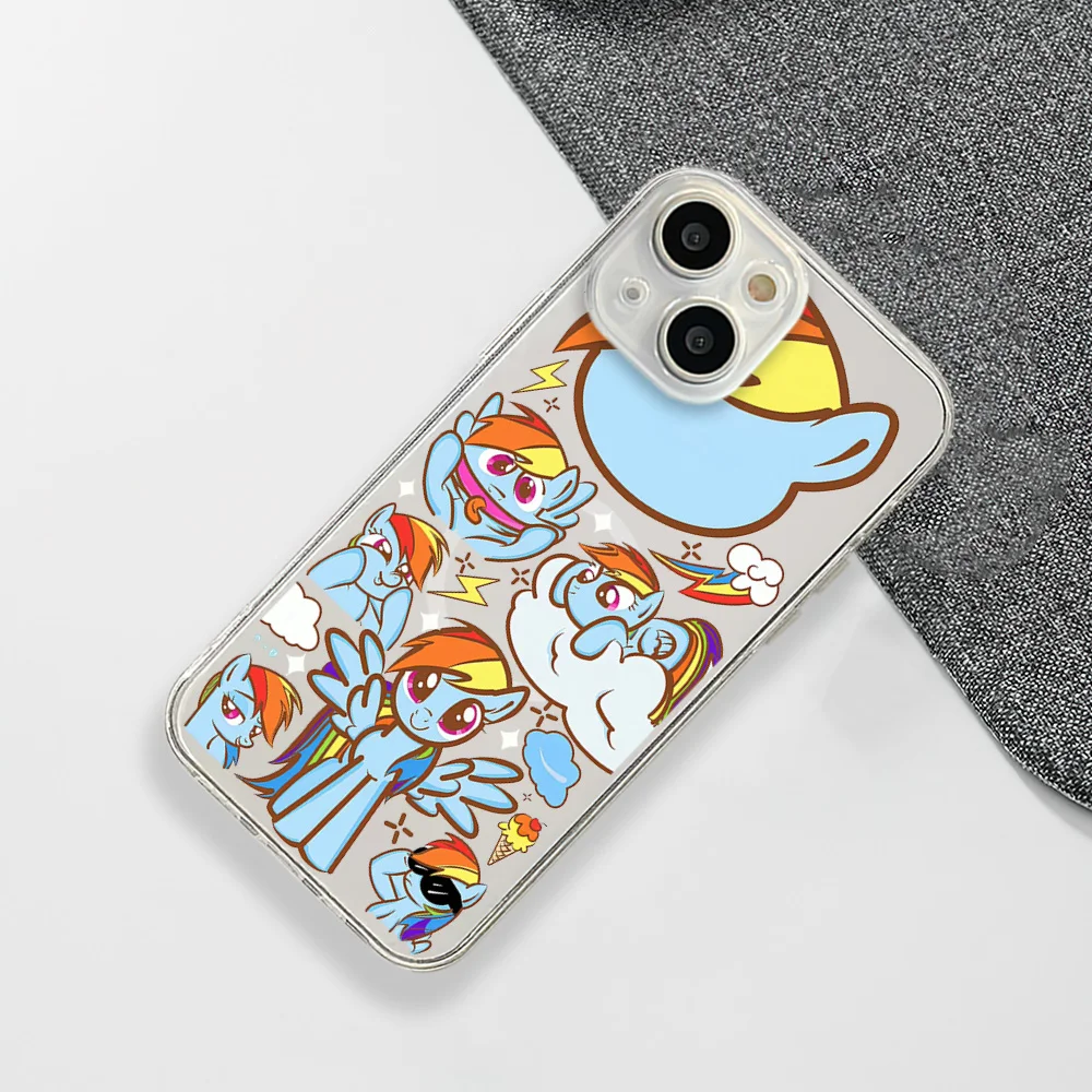 Cartoon M-My L-Little Ponys Phone Case For IPhone 15 14 13 12 11 Transparent Magnetic Suction Cover