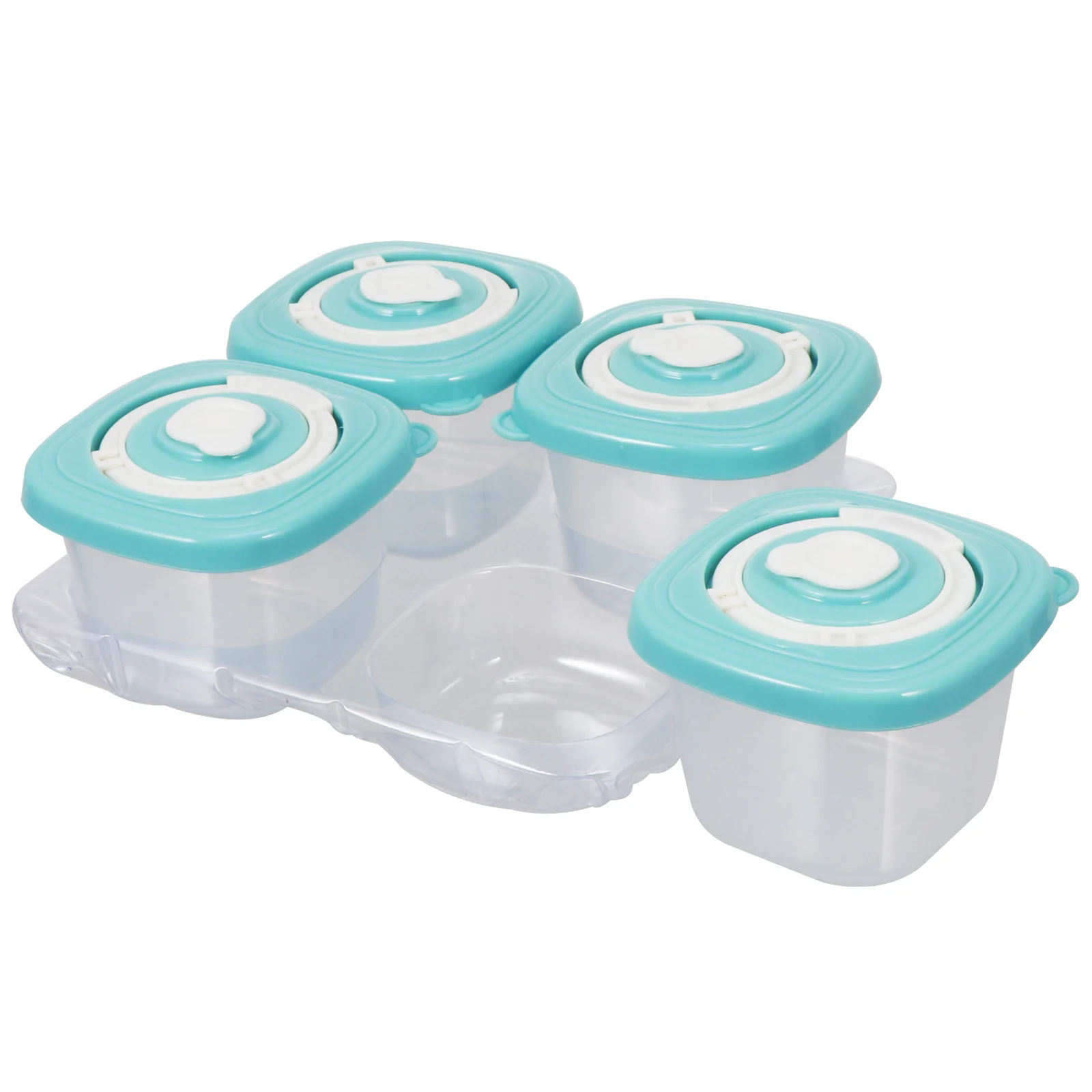 

Набор из 4 контейнеров для детского питания из ПП, ТПЭ и силикона, для хранения закусок, пригодных для микроволновой печи, портативные, для путешествий и кемпинга
