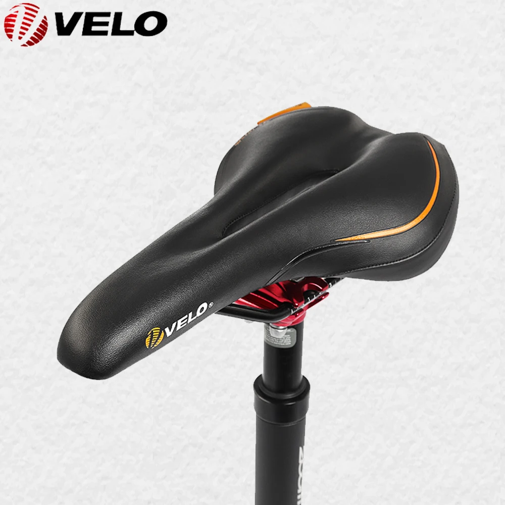 VELO VL-3256 Bicycle Saddle Comfortable Breathable Seat Cushion PU Leather Saddle for Mountain Road Bike Cycling Parts