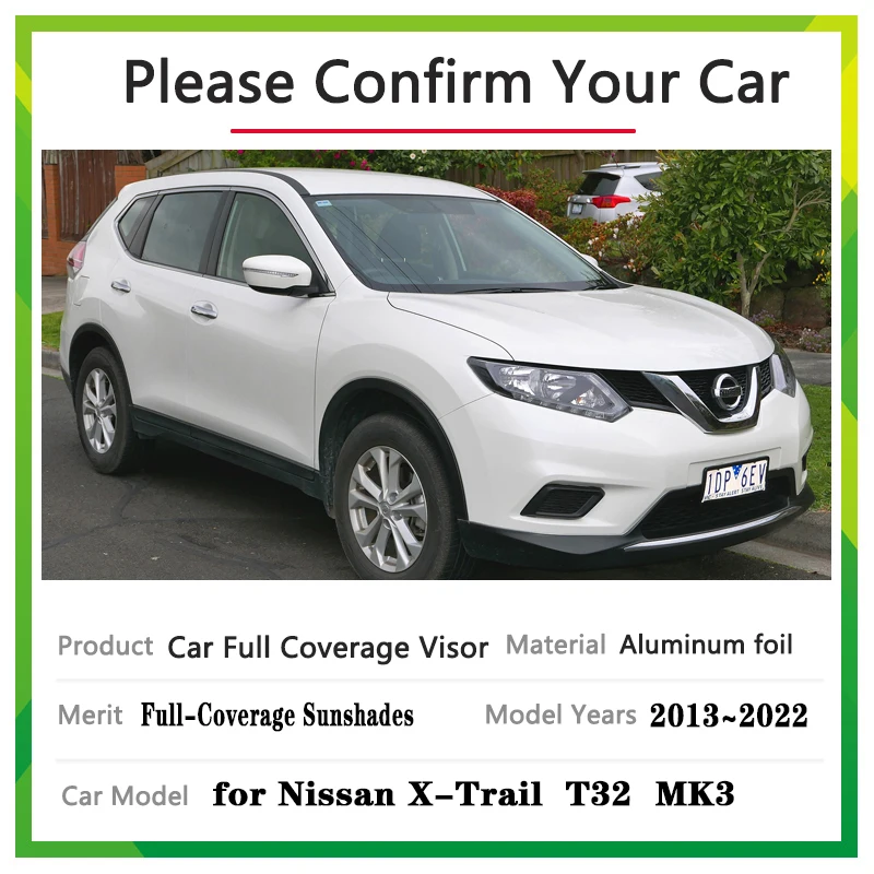 Car Full Sun Visors Covers For Nissan X-Trail T32 Nissan Rogue MK3 2013~2022 Car Windows Sunscreen Window Sunshades Accessories