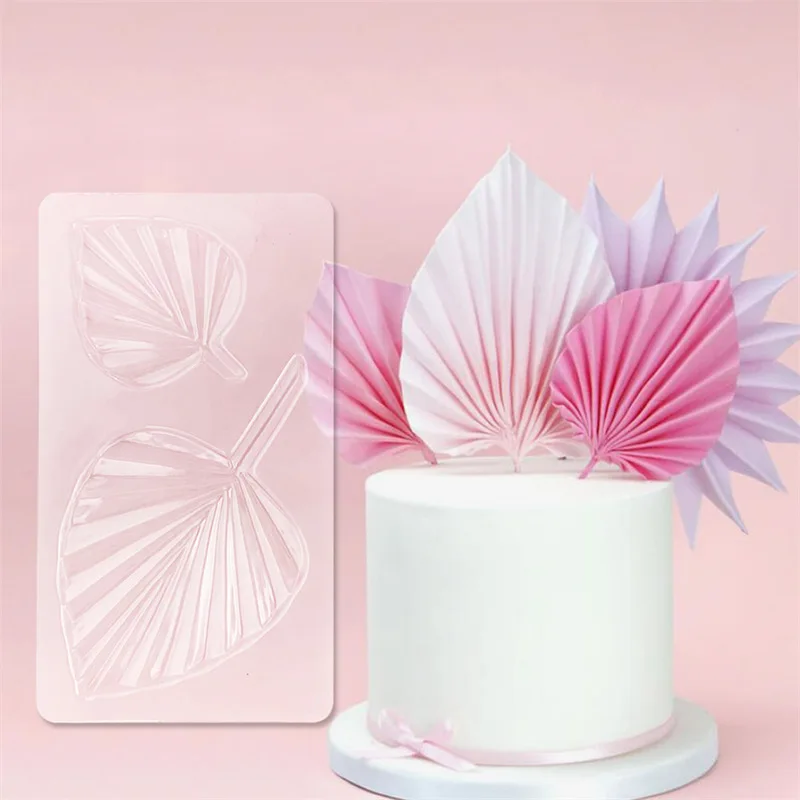 1-2pc 3D Transparent Palm Leaf Chocolate Mould DIY Fondant Printing  Royal Cream Mould Sugarcraft Cake Decorating Tools