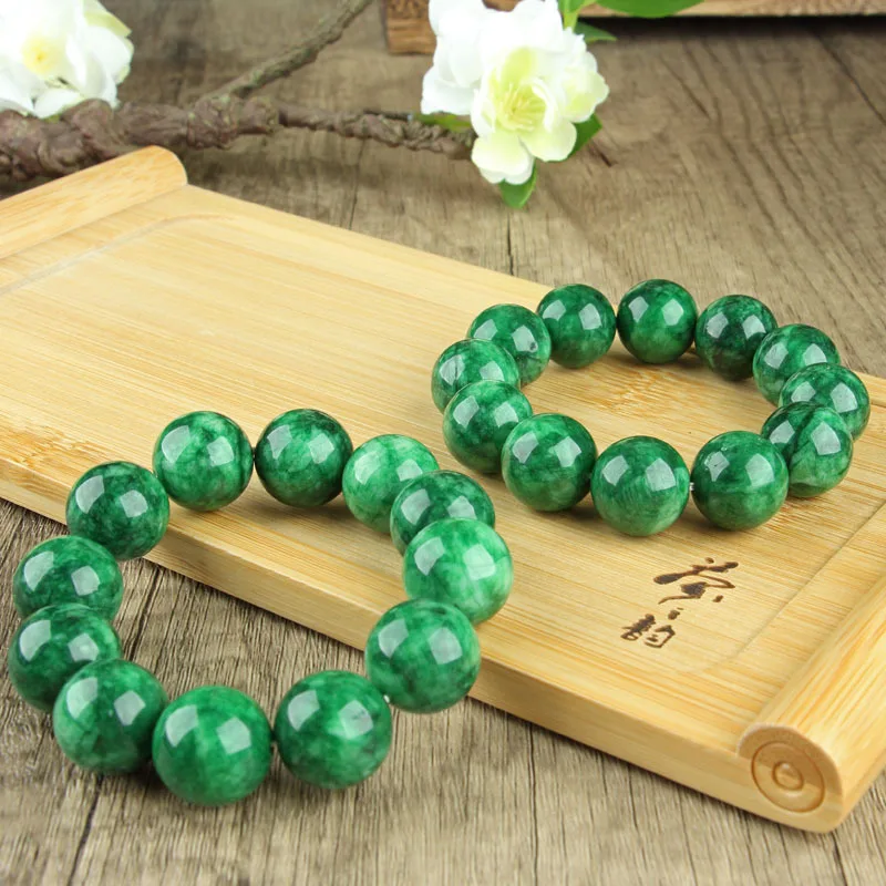 Quartz Rock jade bead bracelet necklace mother chain white backg Iron drip Green 2pc