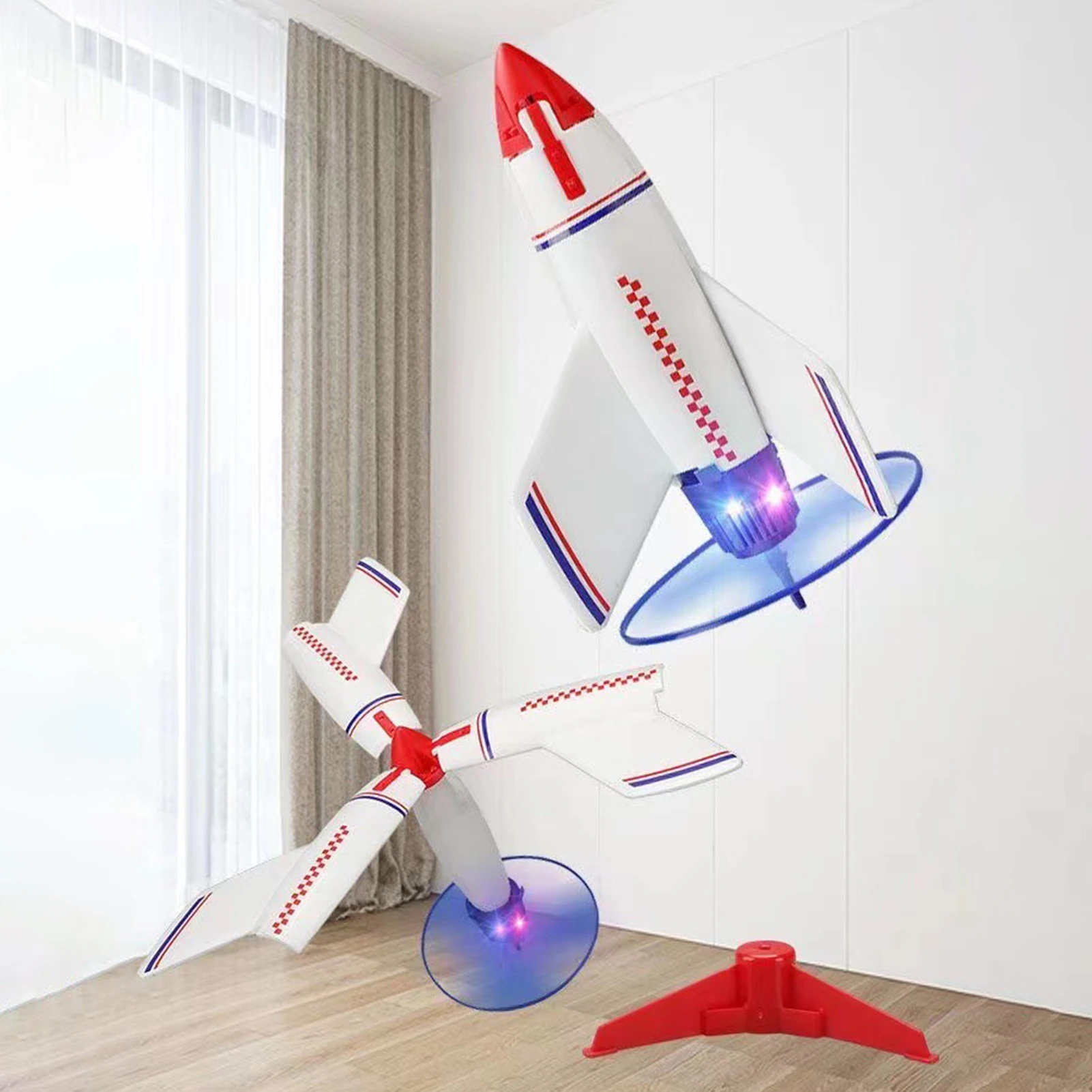 Electric Launcher Rockets Toy Durable Family Flying Games Rockets Launch Toy for Kids Birthday Children's Day Gifts