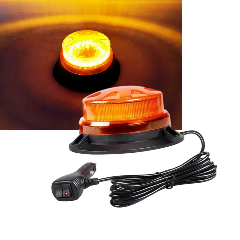 

24led Beacon Light With Magnetic LED Amber Flashing Emergency Lamp 9-30V Strobe Warning Traffic Lights