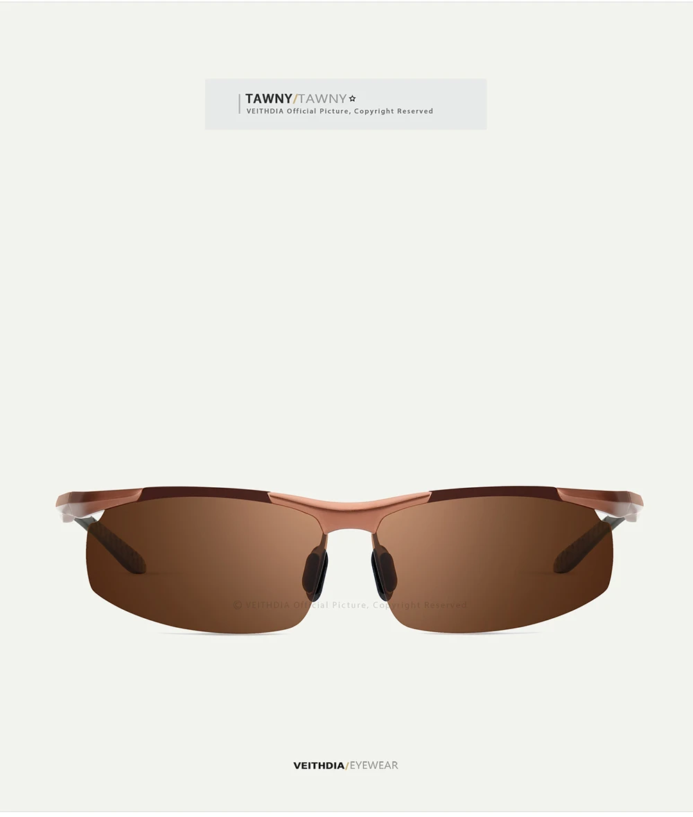 VEITHDIA Herren-Sonnenbrille für den Außenbereich, polarisiert, UV400-Linse, rechteckig, randlos, zum Fahren, Angeln, Sonnenbrille, Sportbrille für Männer, 6535 – Detail 19