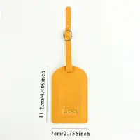 Customized Letters Smooth PU Leather Classic Ultra-Thin Travel Aviation Luggage Tag Signature Luggage Label 6