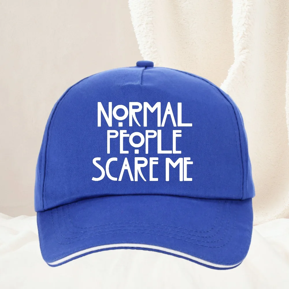 Normal People Scare Me Letter Print Women Baseball Cap Men Women Adjustable Hat Outdoor Golf Snapback hat