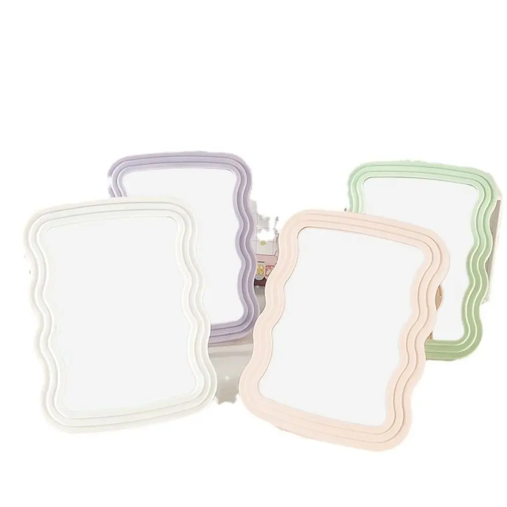 Cute Water Ripple Makeup Mirrors Wave Frame Irregular Vanity Mirror Macaron Multifunction Desktop Mirror Living Room Decor