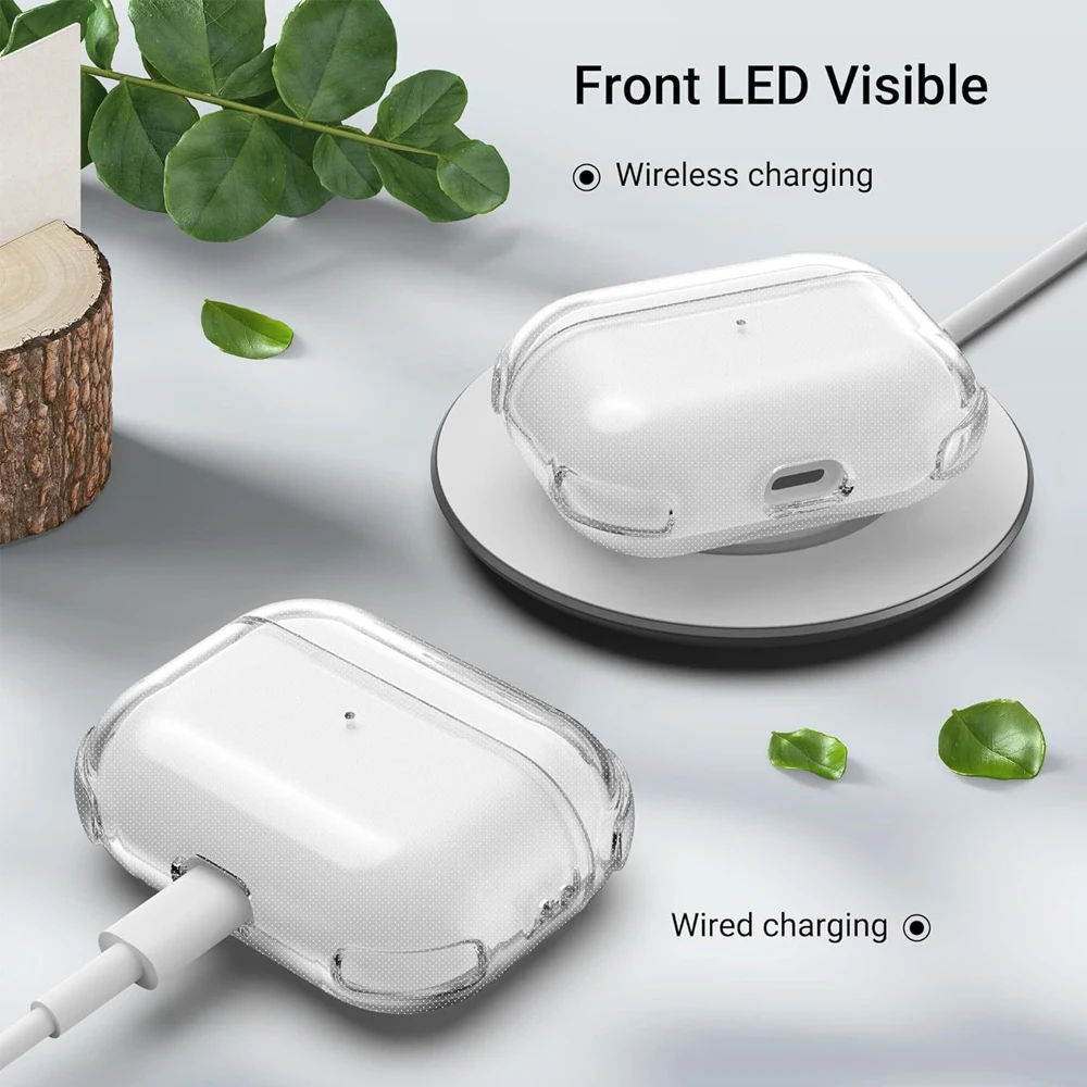 Transparente Hülle für AirPods 4 3 2 1, Business-Kopfhörerhüllen für Apple AirPods Pro 1. und 2. Generation, Schutzhülle mit Haken – Detail 1