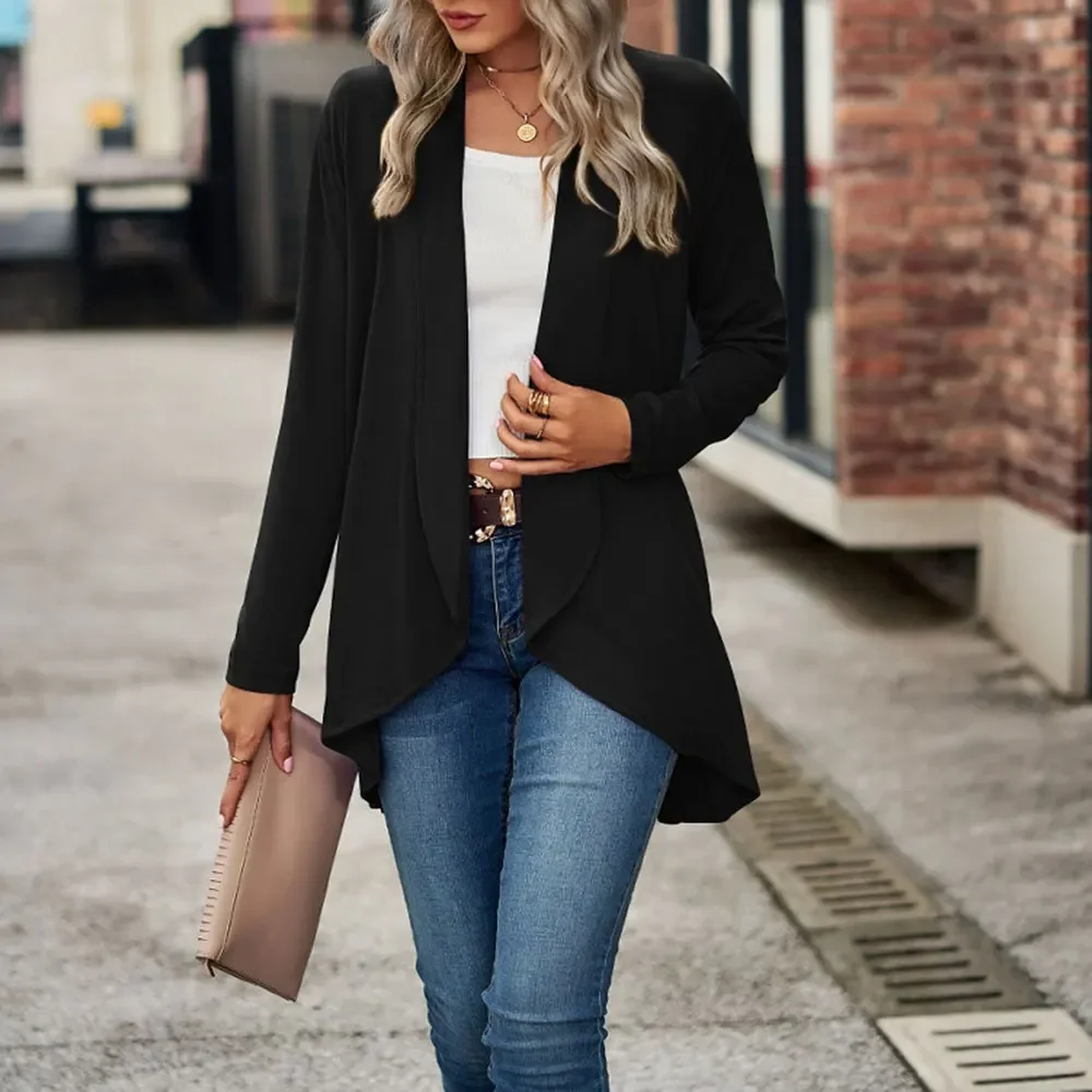 

Women's Sweaters Autumn Winter Fashion Comfortable 2025 Plain Formal Long Sleeve Open Front Daily Sweaters
