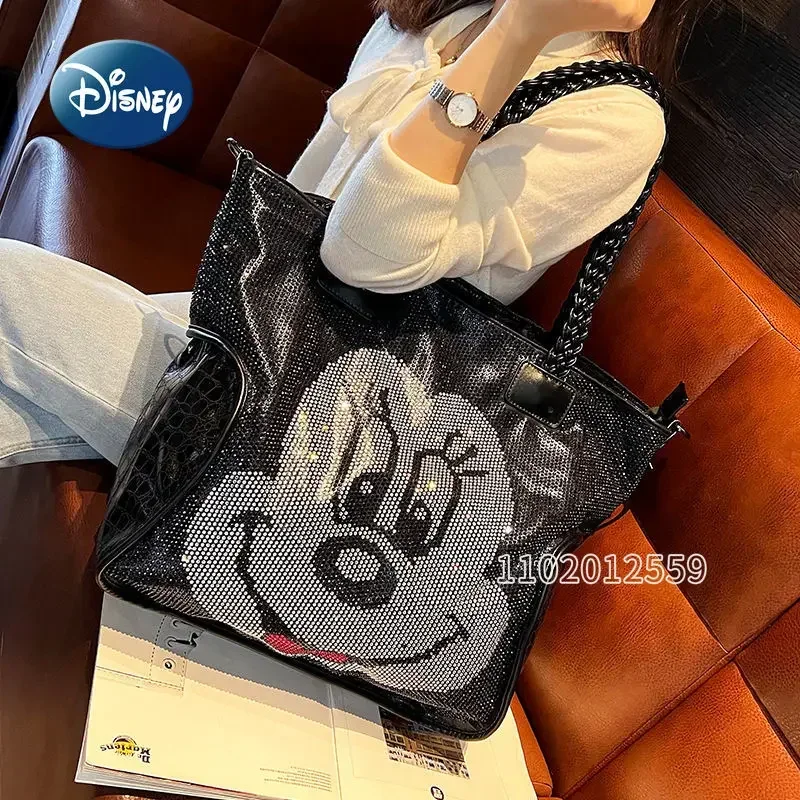 Disney Minnie New Women\'s Handbag Luxury Brand Diamond Embedding Women\'s Bag Large Capacity Fashion Shoulder Bag High Quality