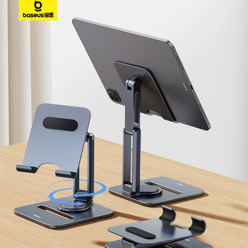 Baseus Tablet Stand Aluminum Desktop Holder Bracket Mount Support Rack 360° Rotating for Tablet iPad Pro 12.9 11 Xiaomi Samsung