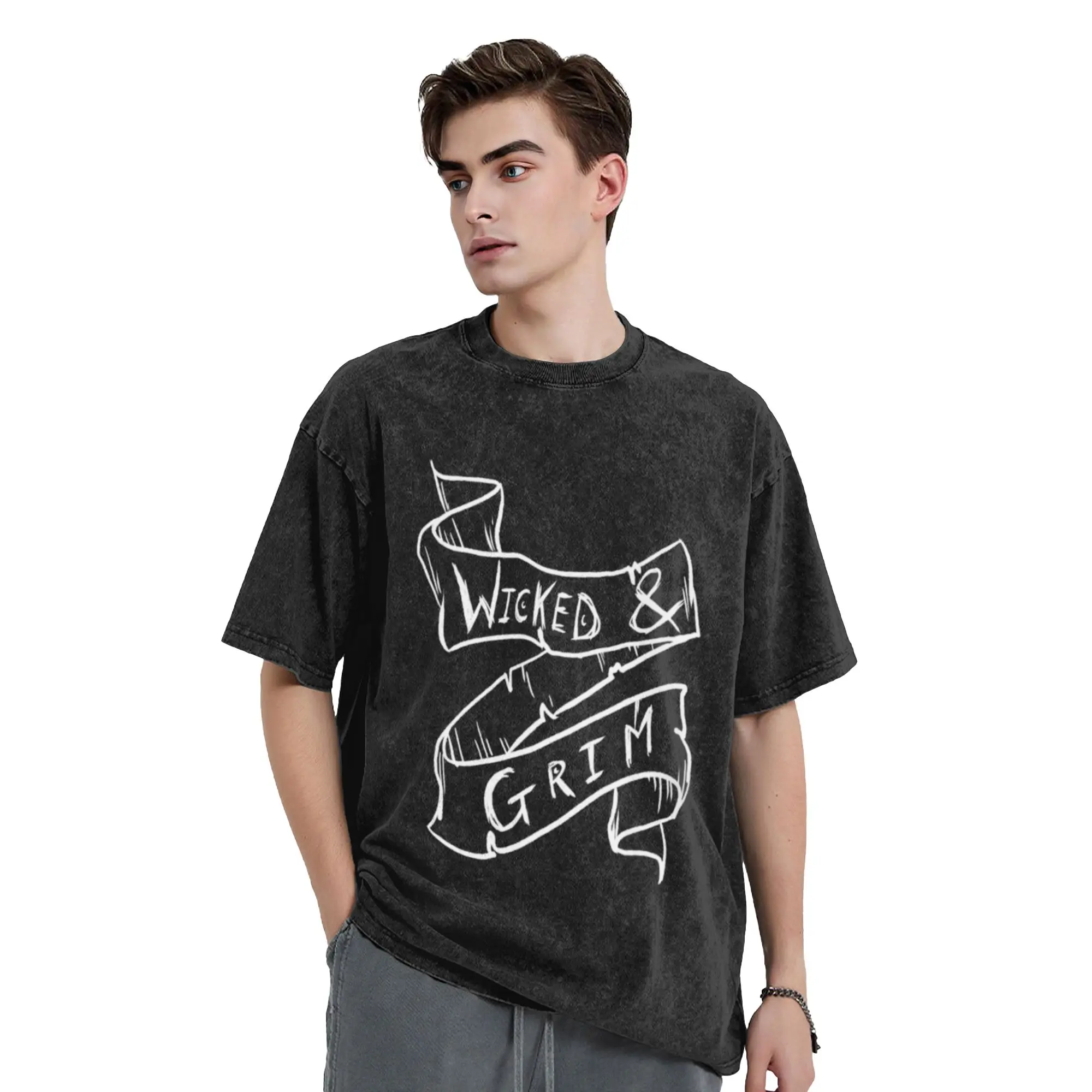 Wicked Banner - White Classic Cool A T-Shirt Oversized Short Sleeve Men's Women's Cotton Tees Tops