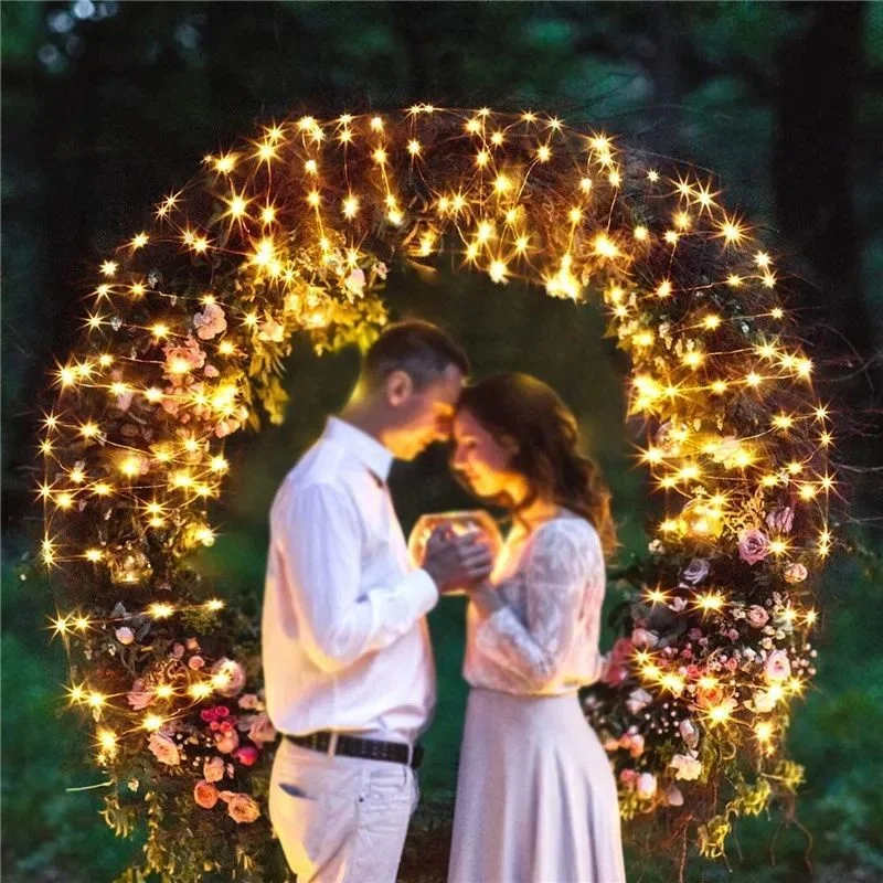 Outdoor LED Copper Wire Lights 8 Modes String Lights Christmas Street Patio Tree Party Wedding House Inner Court Deocration