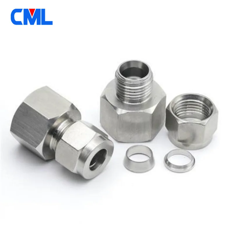 

1/8" 1/4" 3/8" 1/2" BSP Female Thread 6/8/10/12/14mm OD Tube Double Ferrule Compression Tube Union Connector Stainless Steel 304