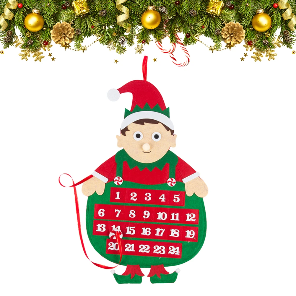 

1pc Christmas Elf Hanging Decor Creative Festive Advent Calendar Countdown Ornament For Party Holiday Home Decoration