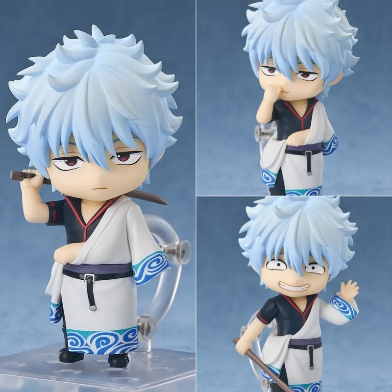 10cm Anime Nendoroid 2420 Sakata Gintoki Actionfigur Q-Version Desktop-Ornament Dekorationsmodell Spielzeug-Set PVC Sammelfigur