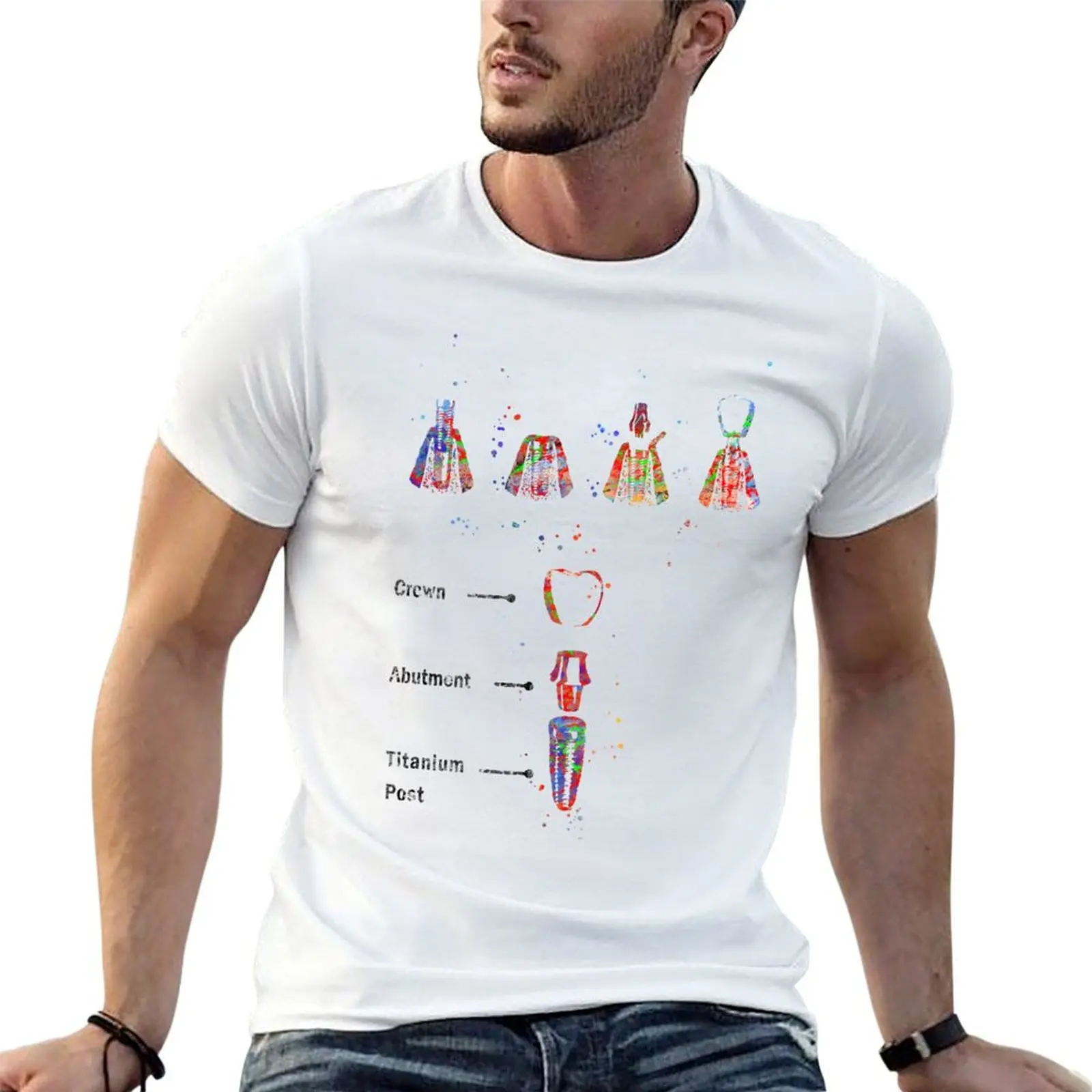 Dental implant procedure, dental anatomy, dental implant T-Shirt Big Size Short Sleeve Tee for Men