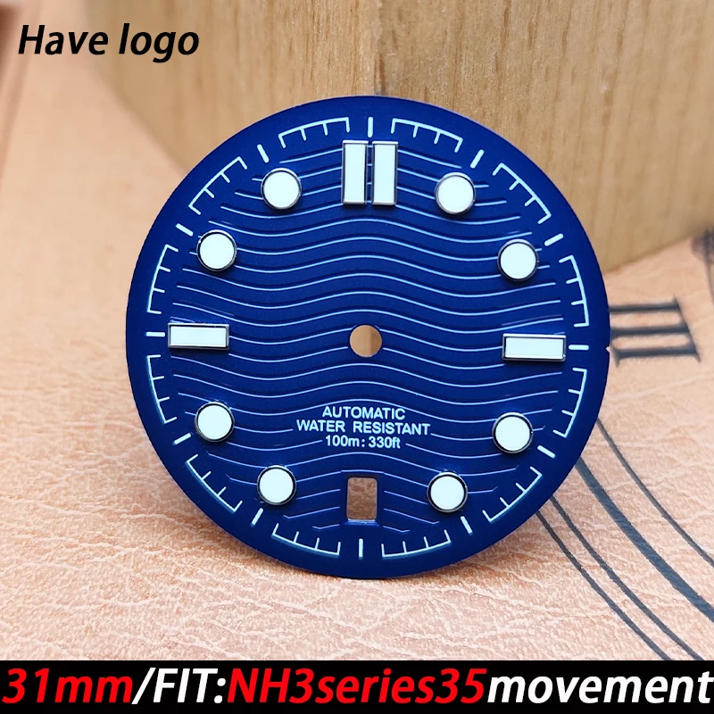 ملحقات قرص الساعة 31 ملم قرص مضيء عالي الجودة لسلسلة NH3 35 قطع غيار ساعة الحركة