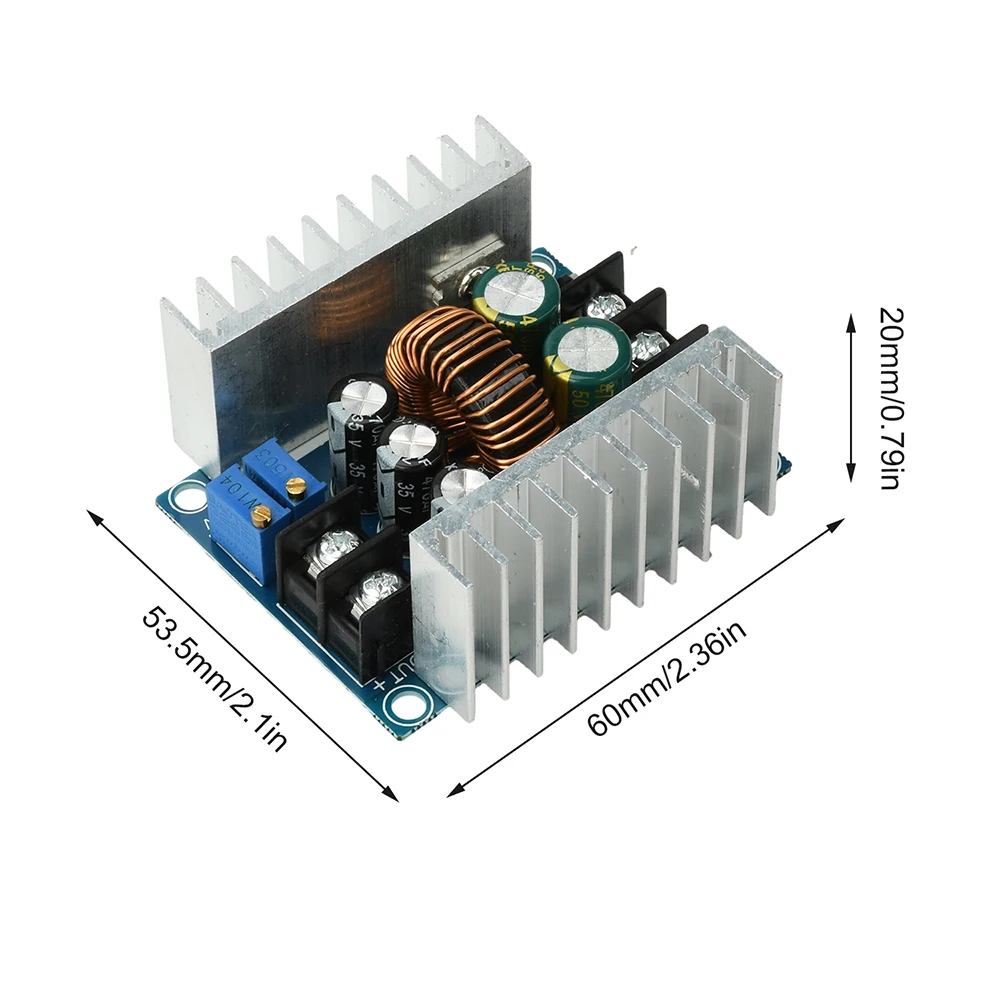 300W 15A DC-Abwärtswandler, Step-Down-Stromversorgungsmodul, Konstantstrom-LED-Treiber, Kühlkörper, Kurzschlussschutz – Detail 12