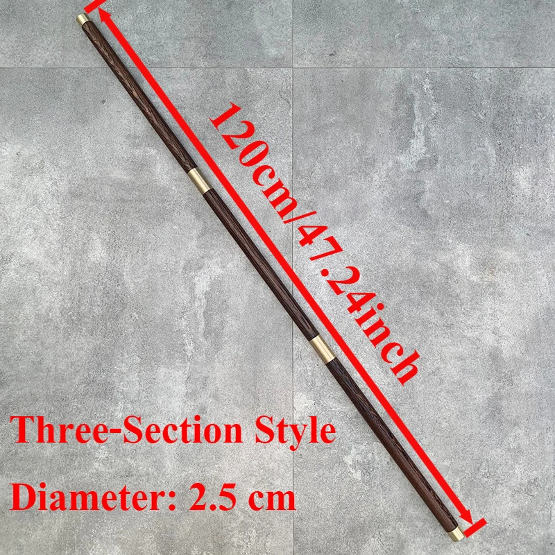 Wenge Wood Fitness Qigong Taiji Health Preserving Staff Folding Martial Arts Spliced 3 in 1 Solid Wooden Taichi Stick image 3