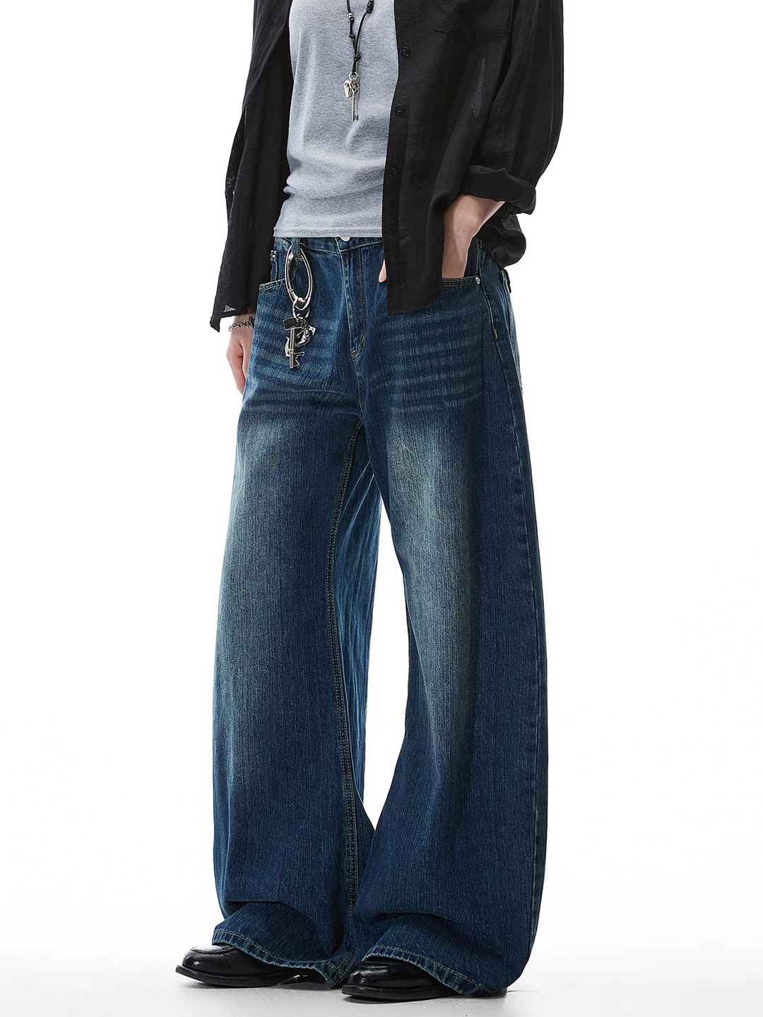 

WTEB American Sle Waed Denim Jeans Women's Loose Wide Leg Straight Casual Long Pants Spring New Arrival Comfortable Breat...