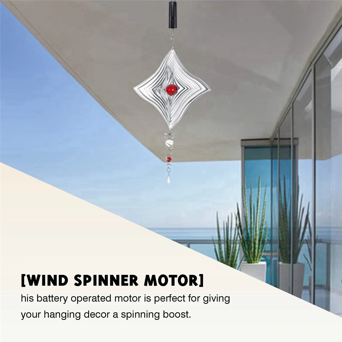 Battery Powered Wind Spinner Black Rotate Motor for Hanging Wind Chime Ornament 2Pcs image 4