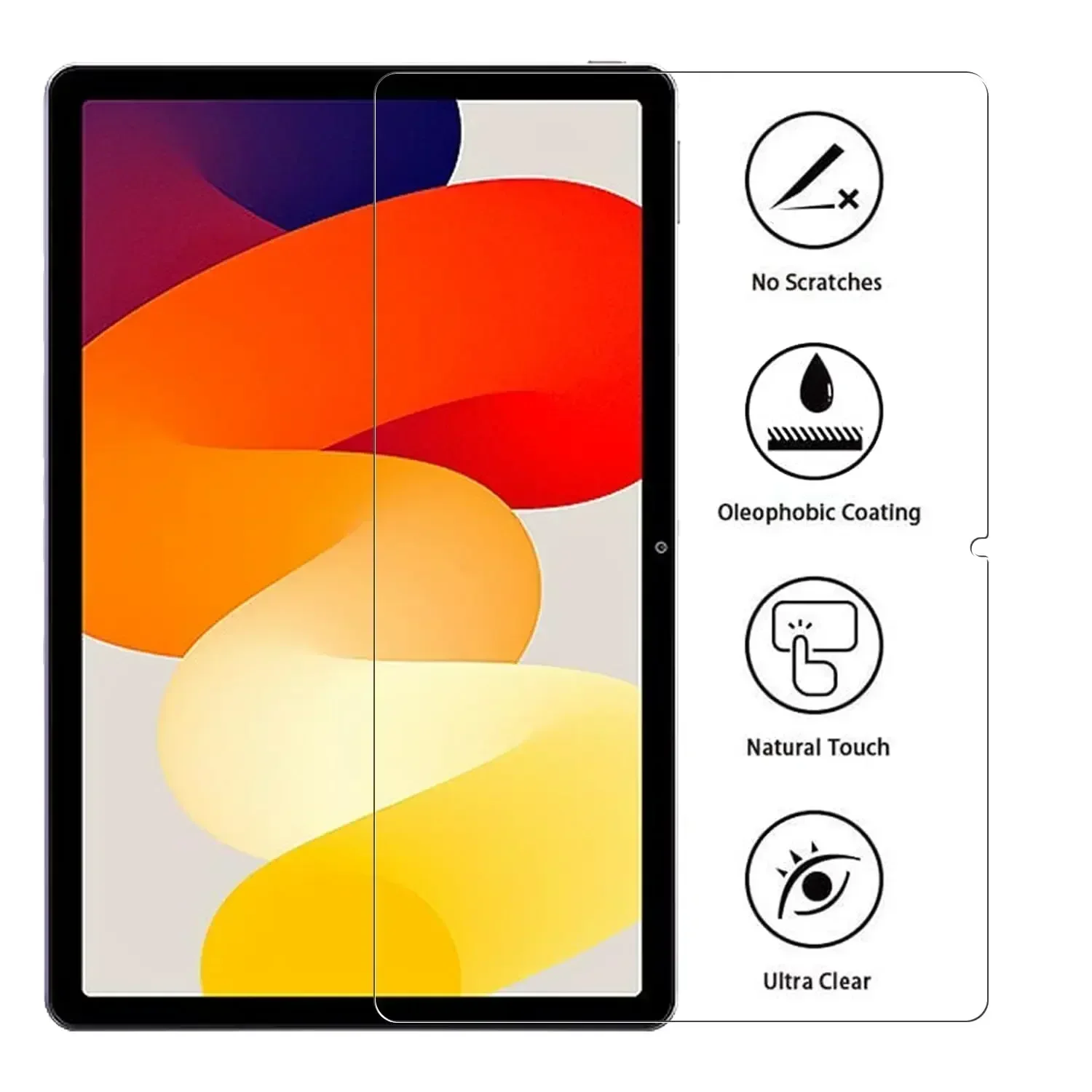 Screen Protector for Xiaomi Redmi Pad SE (11 inch) 2023 Tempered Glass Film and Camera Lens Protector 9H hardness Anti Scratch