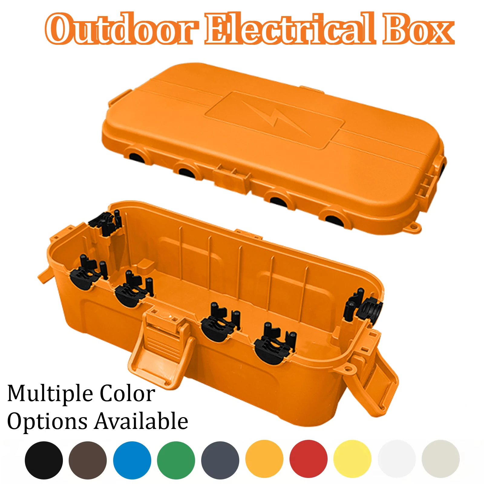 

Medium IP54 Outdoor Electrical Box IP54 Waterproof 6 Cable Ports Padlock Holes Ideal For Landscape Lights Garden Tool Pool Pump