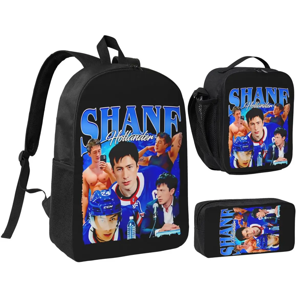 

Рюкзак Shane Hollander, 3 шт./компл., рюкзак для мальчиков и девочек, сумка на плечо с подогревом, сумка для обеда, пенал
