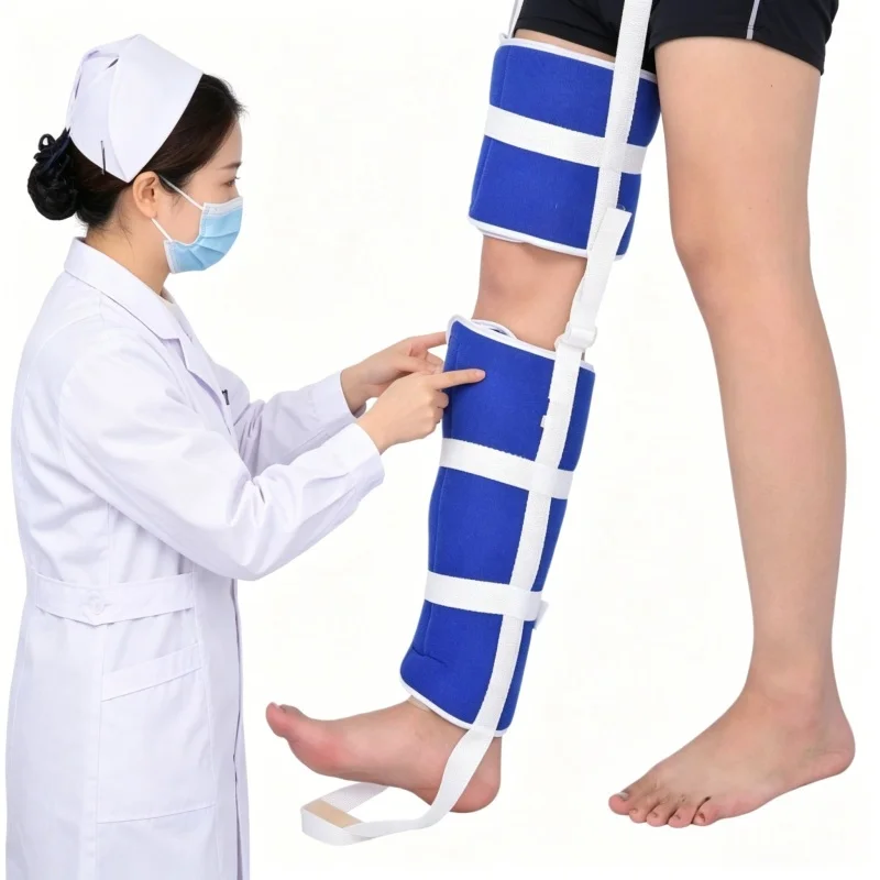 

2PCS Blue Composite Leg Fixing Strap Orthopedic Traction Band Tibia Fibula Protector Lower Limb Support Gear