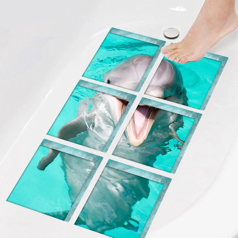 Children's Cartoon dolphin Waterproof Anti-slip Bathtub Sticker, Bathroom, Bathroom, Bathtub