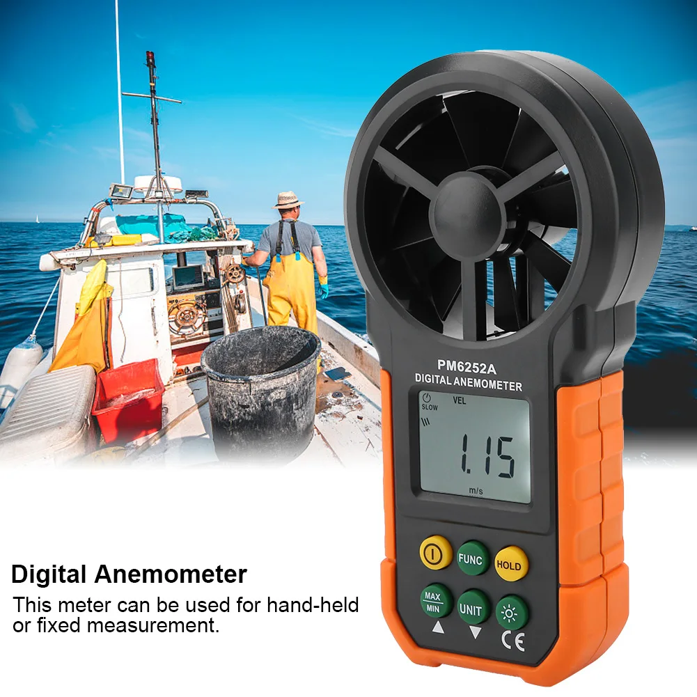 Digital Anemometer Handheld Digital Anemometer PEAKMETER PM6252A Digital Wind Speed Meter Air Volume Measuring Anemometer