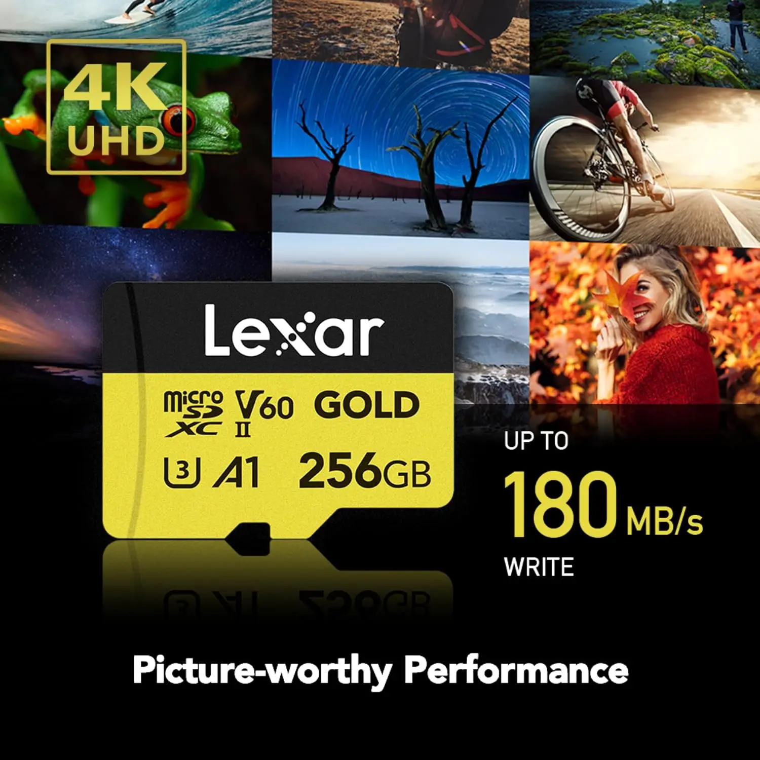 256GB Micro SD Card UHS-II V60 U3 A1 280/180MB/s for 4K Video Drone Action Camera
