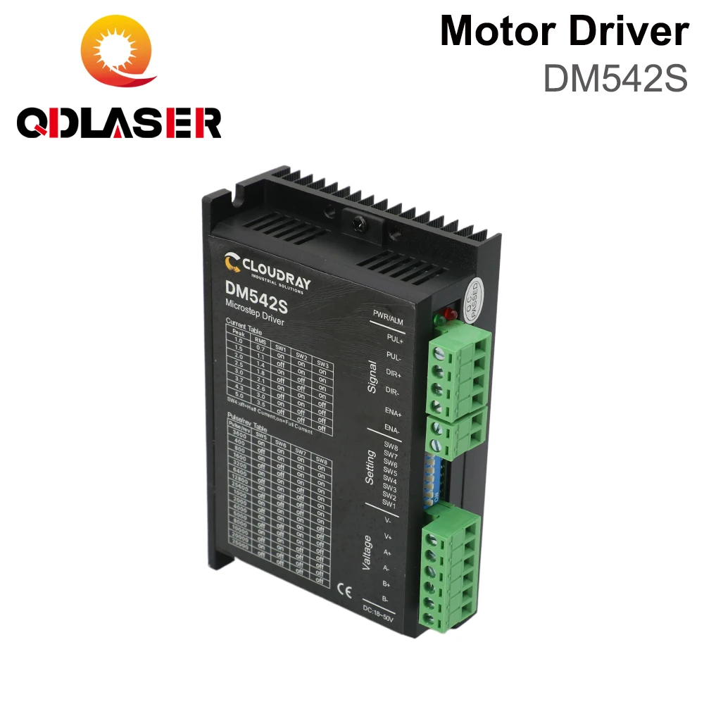 QDLASER DM542S 2-Phase Digital Stepper Motor Driver Controller 18-50VDC 5.0A for Nema 17 23 34 Stepping Motor CNC Router Parts
