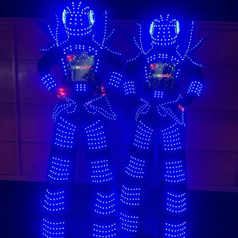 Full Color Smart Pixels LED Robot Suit Costume Clothes Stilts Walker Costume LED Lights Luminous Jacket Stage Dance Performance