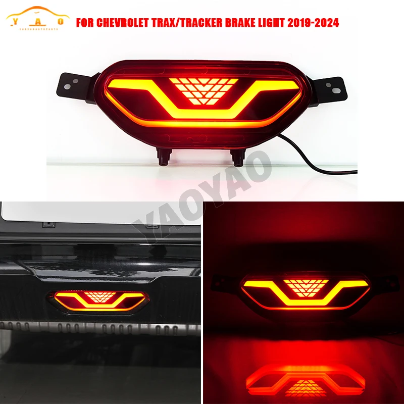 Car LED Rear Bumper Reflector Tail Lights For Chevrolet Tracker Trax 2019-2024 Stop Light Brake Lamp Tail Light Warning Lamp