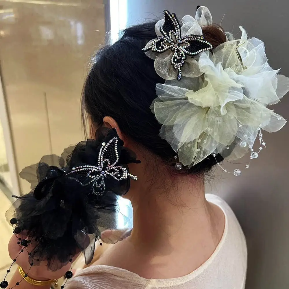 

Elegant Flower Butterfly Hairgrips Tassel Plastic Hair Claw Crab Hair Clips Women