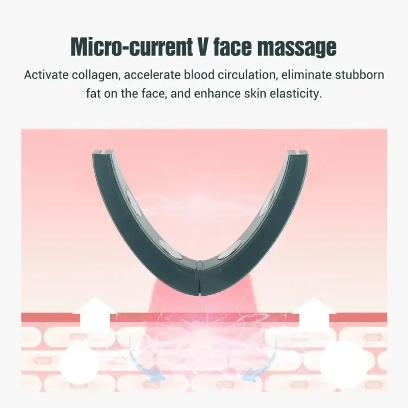 Cinturón de estiramiento Facial en V, elevador Facial, masajeador de vibración adelgazante, pantalla LED, masajeador de vibración de doble mentón, dispositivo de belleza